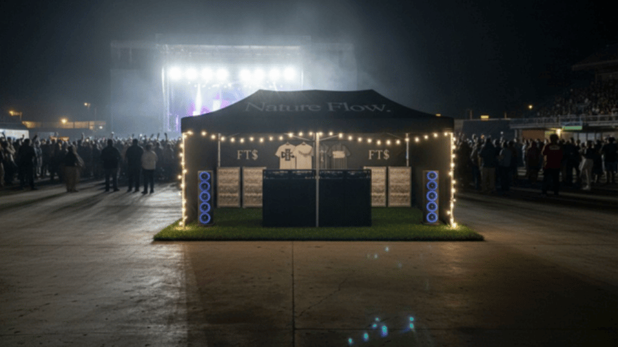 Stoisko Nature Flow — noc